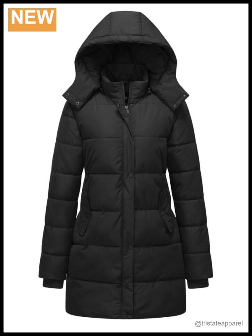 GGleaf Women's Winter Puffer Coat Mid Length Removable Hood